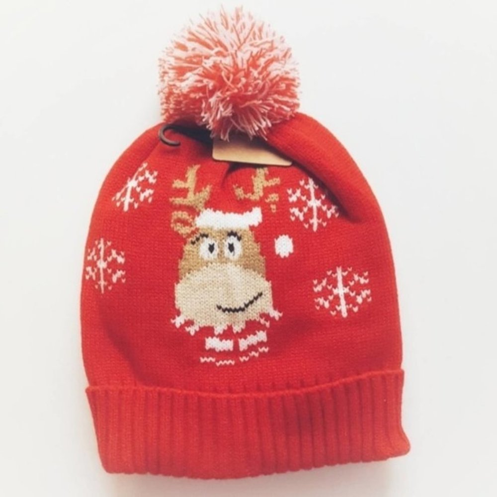 NWT Reindeer Holiday Christmas Beanie